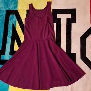 Purple nylon skater dress